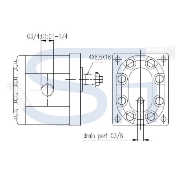 Zahnradmotor 55ccm - BG3 - 1:8
