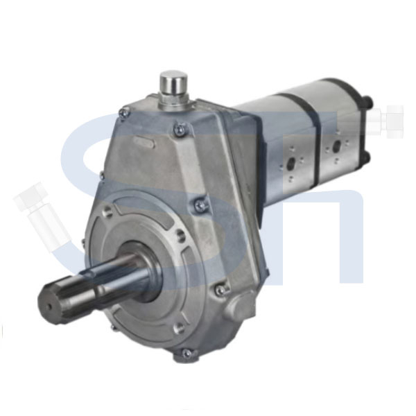 Zapfwellengetriebe BG2 - 1:3.8 - mit Stummel - 20ccm + 8ccm Doppelpumpe BG2