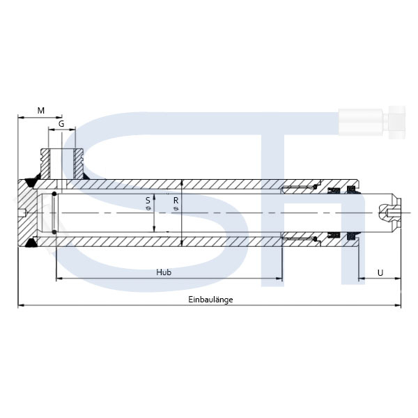 Hydraulikzylinder 60/250 Hub - einfachwirkend